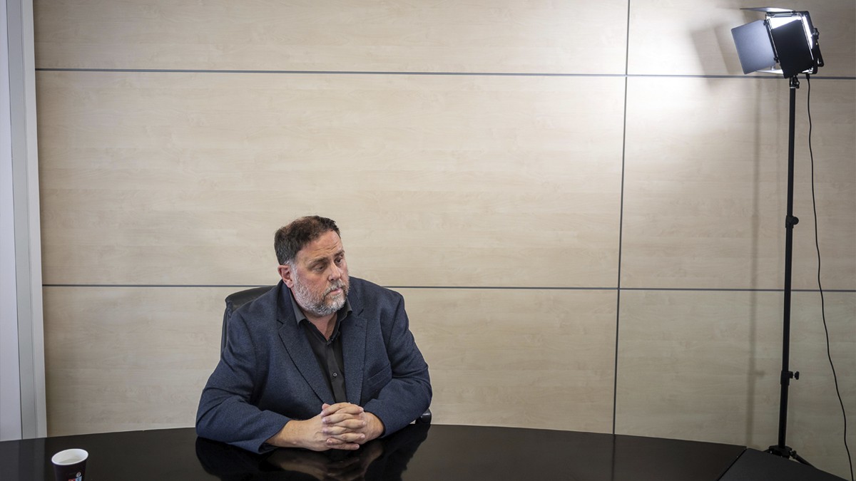 Oriol Junqueras, durant l'entrevisat amb Nació - Hugo Fernández Oriol Junqueras, durant l'entrevisat amb Nació - Hugo Fernández