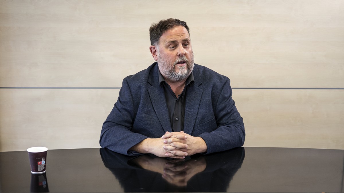 Oriol Junqueras, durant l'entrevisat amb Nació - Hugo Fernández Oriol Junqueras, durant l'entrevisat amb Nació - Hugo Fernández