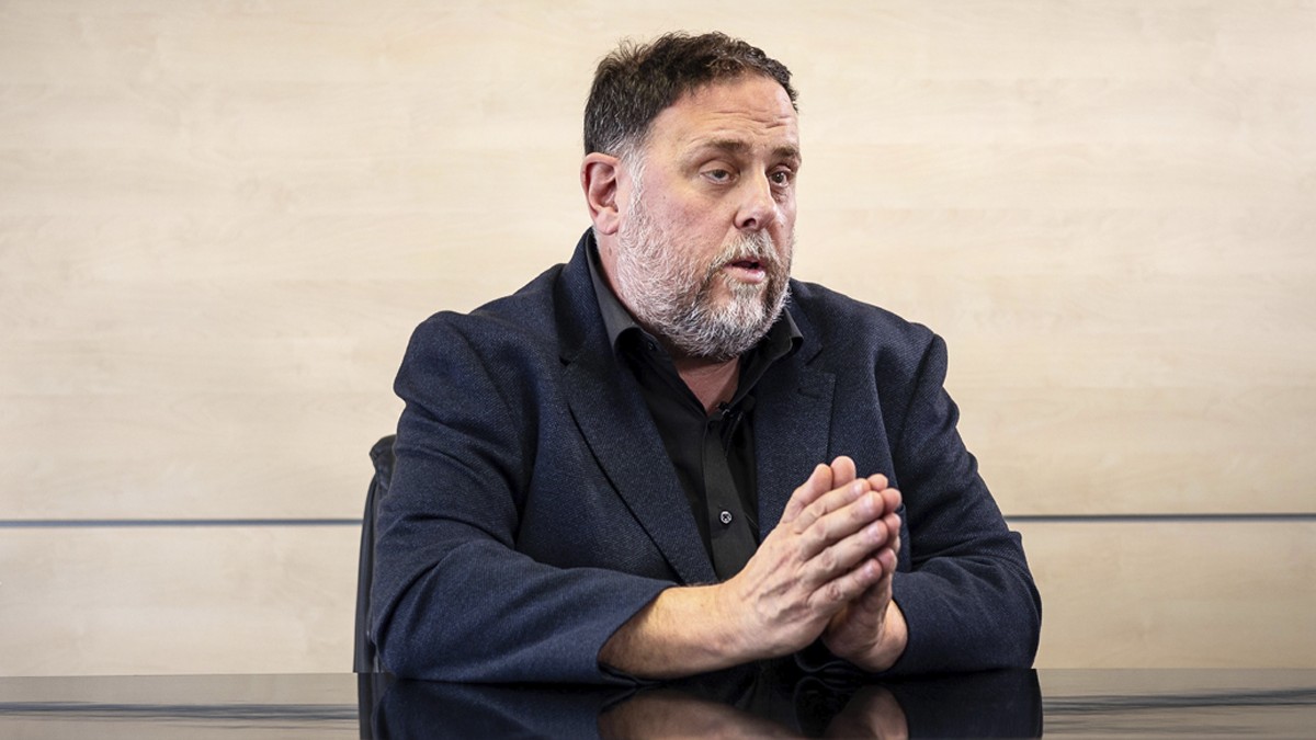 Oriol Junqueras, durant l'entrevisat amb Nació - Hugo Fernández Oriol Junqueras, durant l'entrevisat amb Nació - Hugo Fernández