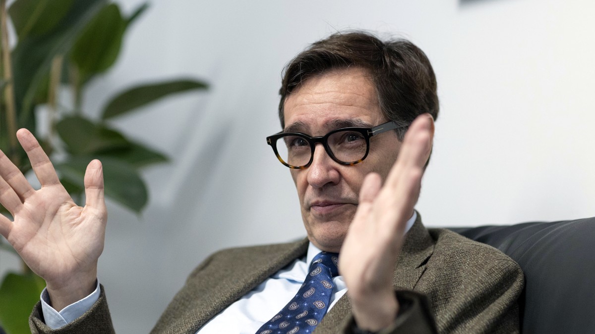 Salvador Illa durant l'entrevista amb Nació - Hugo Fernández Salvador Illa durant l'entrevista amb Nació - Hugo Fernández