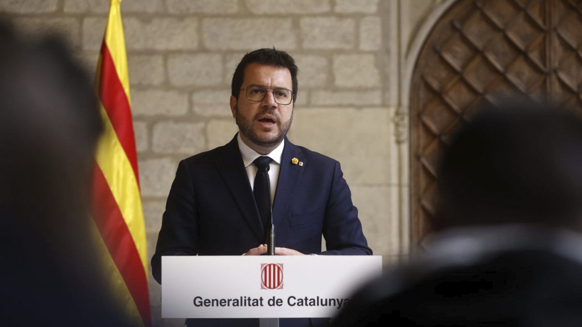 El president de la Generalitat, Pere Aragonès, al Palau de la Generalitat. - Miquel Homs El president de la Generalitat, Pere Aragonès, al Palau de la Generalitat. - Miquel Homs