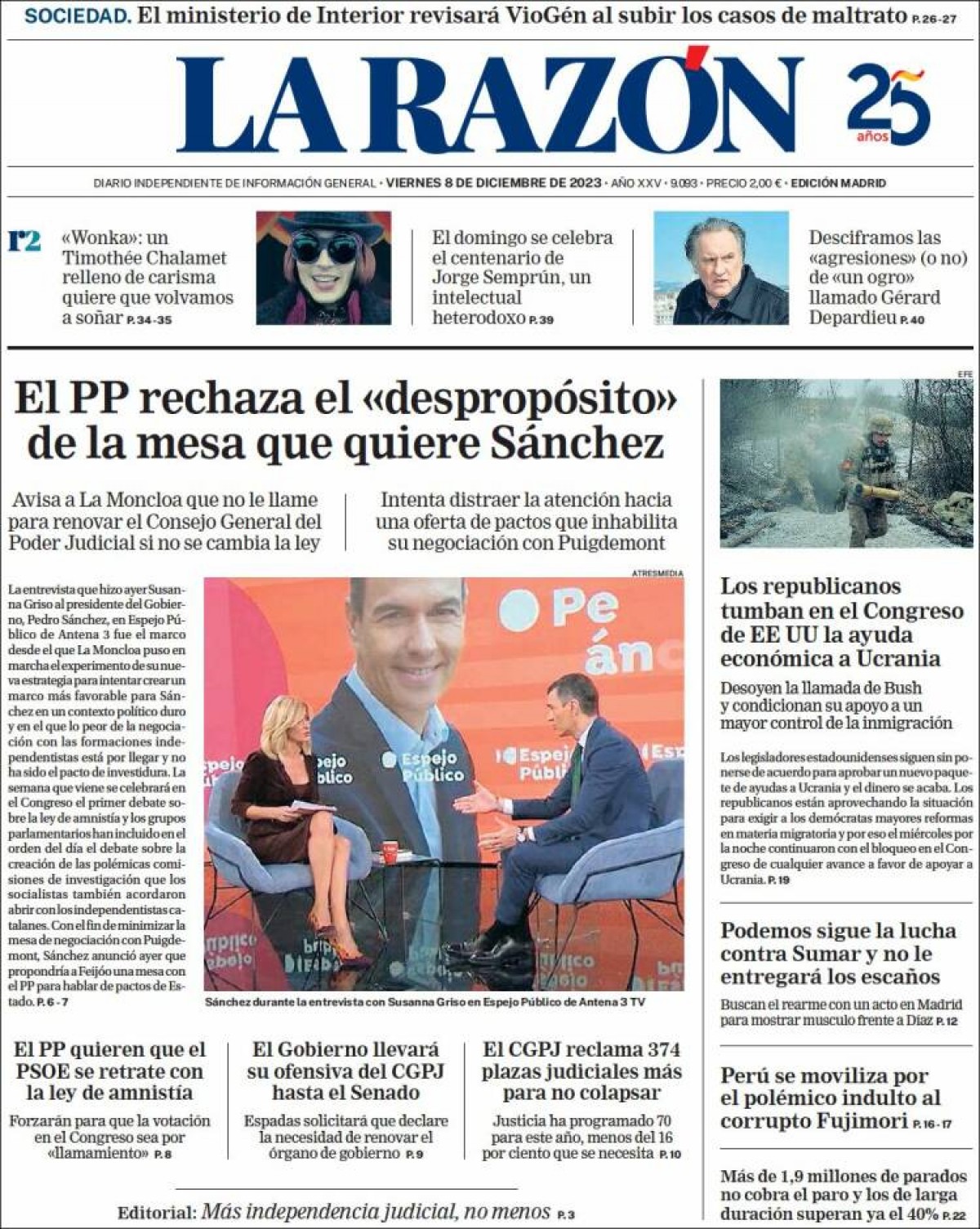 08/12/23 - La Razón 08/12/23 - La Razón