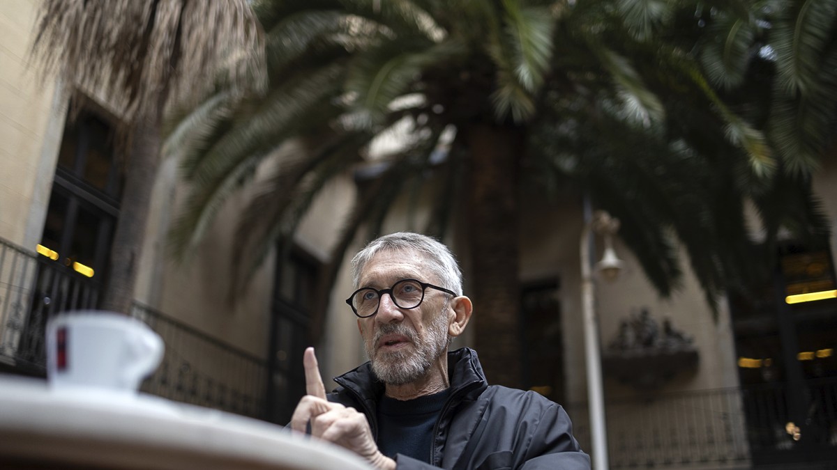 Agustí Colomines durant l'entrevisat amb Nació - Hugo Fernández Agustí Colomines durant l'entrevisat amb Nació - Hugo Fernández