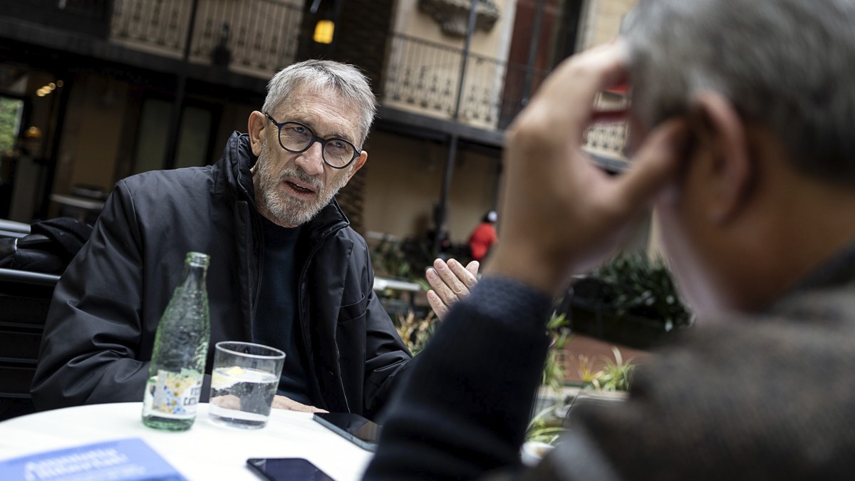 Agustí Colomines durant l'entrevisat amb Nació - Hugo Fernández Agustí Colomines durant l'entrevisat amb Nació - Hugo Fernández