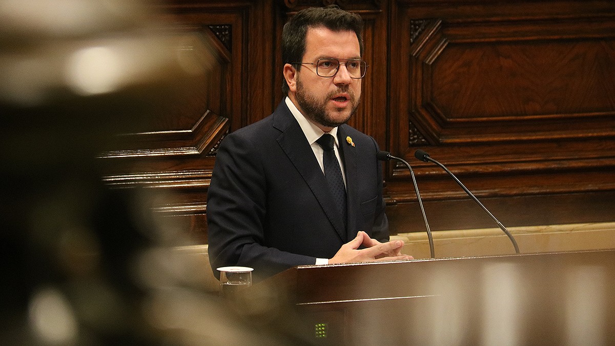 El president Pere Aragonès, al debat sobre energies renovables al Parlament - Gerard Artigas / ACN El president Pere Aragonès, al debat sobre energies renovables al Parlament - Gerard Artigas / ACN