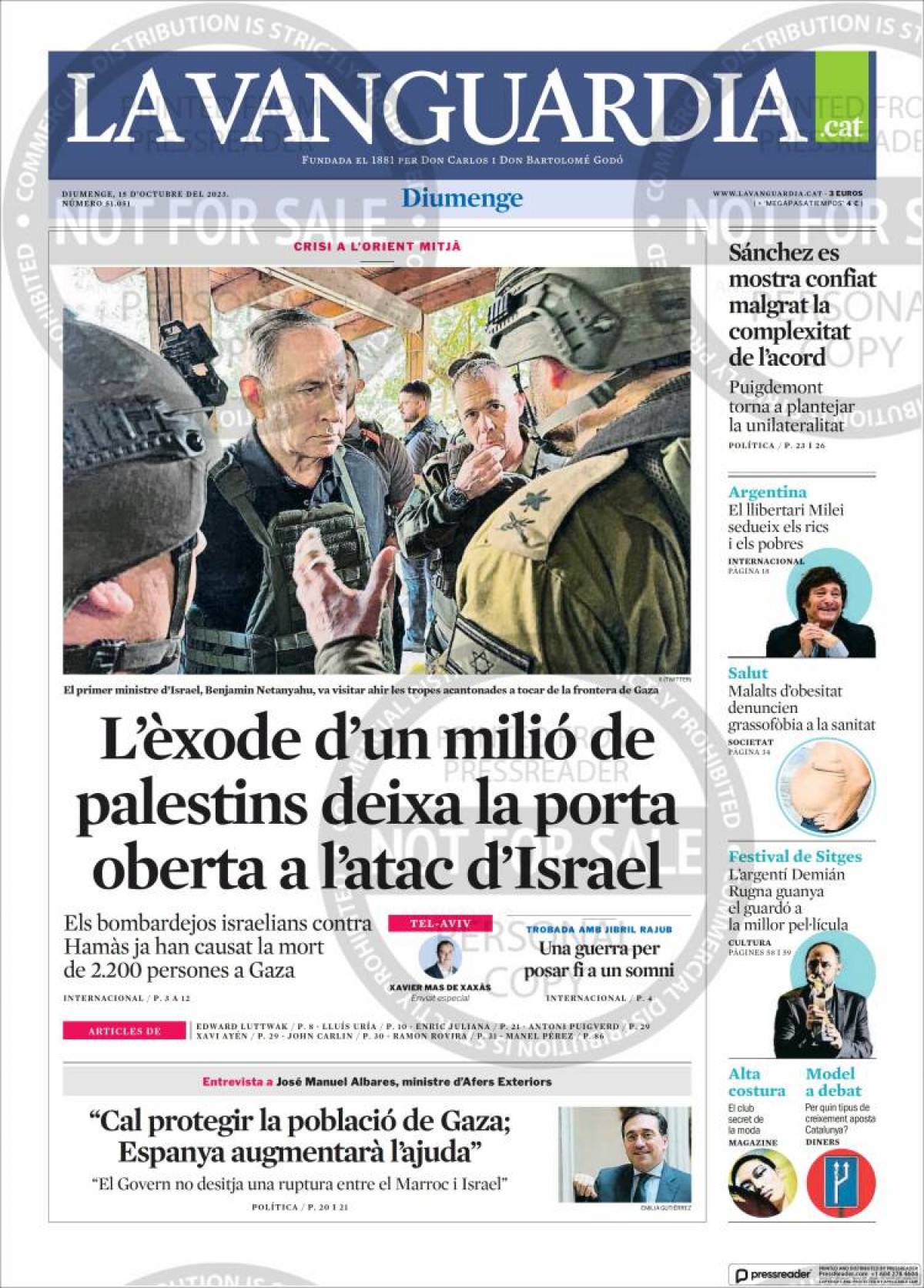 15/10/23 - La Vanguardia 15/10/23 - La Vanguardia