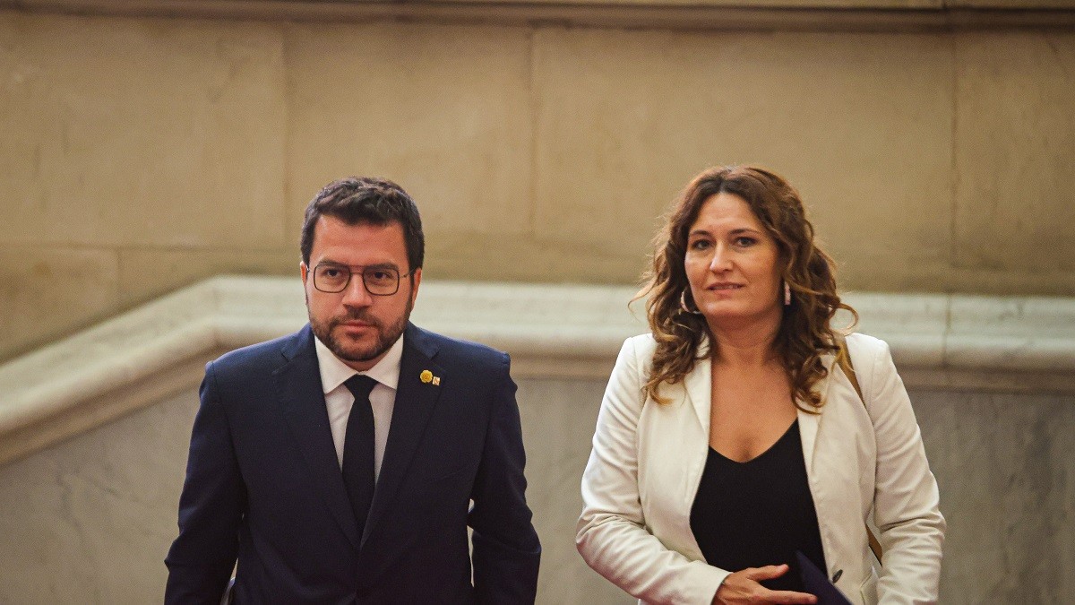 Pere Aragonès i Laura Vilagrà, aquest dimarts al Parlament. - ACN Pere Aragonès i Laura Vilagrà, aquest dimarts al Parlament. - ACN