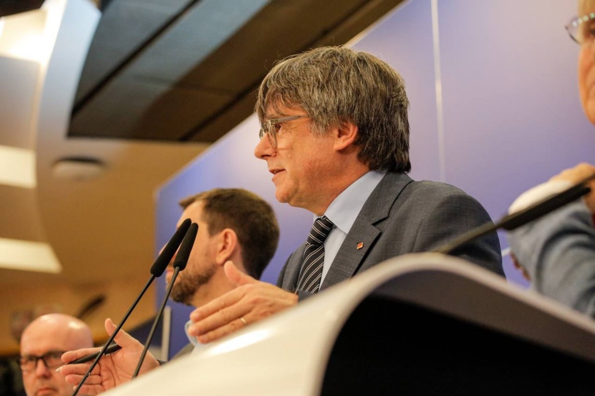 Carles Puigdemont i Toni Comín, aquest dimecres a Brussel·les. - Junts Carles Puigdemont i Toni Comín, aquest dimecres a Brussel·les. - Junts