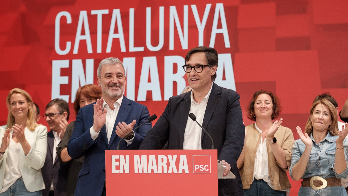 Salvador Illa va afirmar erròniament que el PSC ha guanyat a les quatre diputacions. - Adrià Costa Rifà Salvador Illa va afirmar erròniament que el PSC ha guanyat a les quatre diputacions. - Adrià Costa Rifà