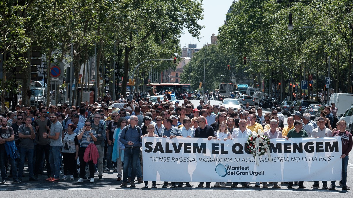 Els pagesos protesten a Barcelona contra les afectacions de la sequera. - Adrià Costa Rifà Els pagesos protesten a Barcelona contra les afectacions de la sequera. - Adrià Costa Rifà