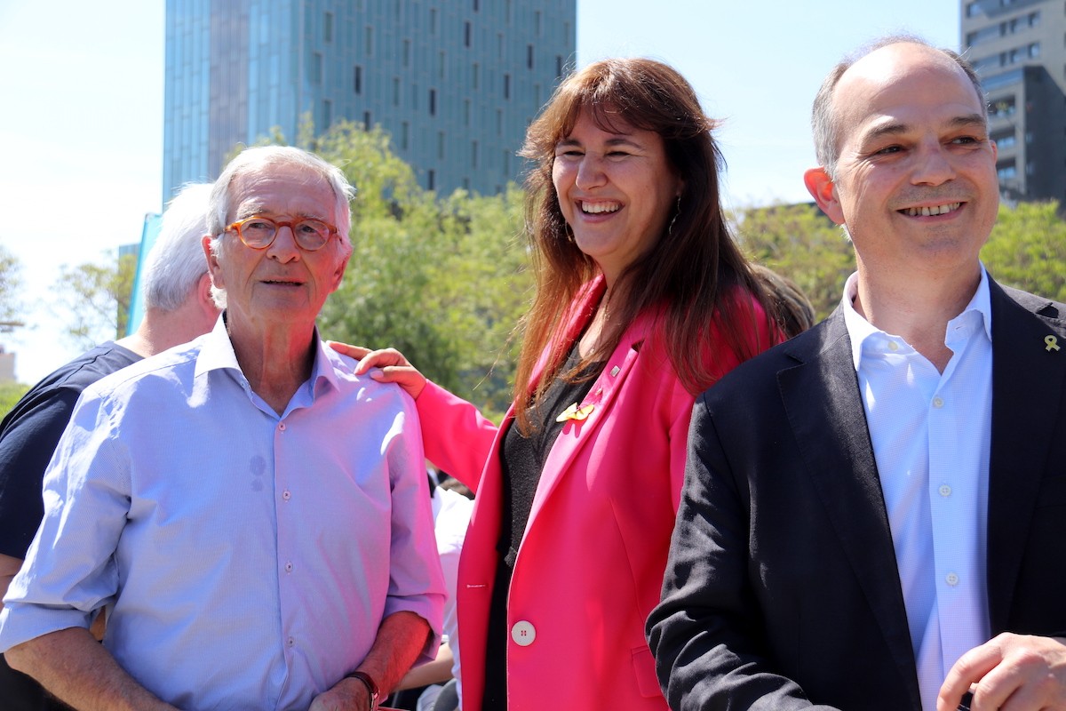 Trias, Borràs i Turull en un acte de Junts al Poblenou - ACN Trias, Borràs i Turull en un acte de Junts al Poblenou - ACN