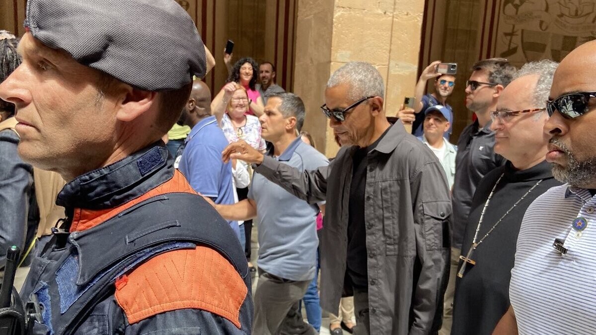 Barack Obama, al monestir de Montserrat - Twitter: @mirff Barack Obama, al monestir de Montserrat - Twitter: @mirff