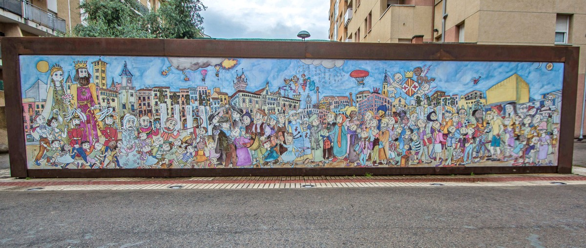 Una imatge del mural establert a Vic. - Estudi de la Pilarín Una imatge del mural establert a Vic. - Estudi de la Pilarín