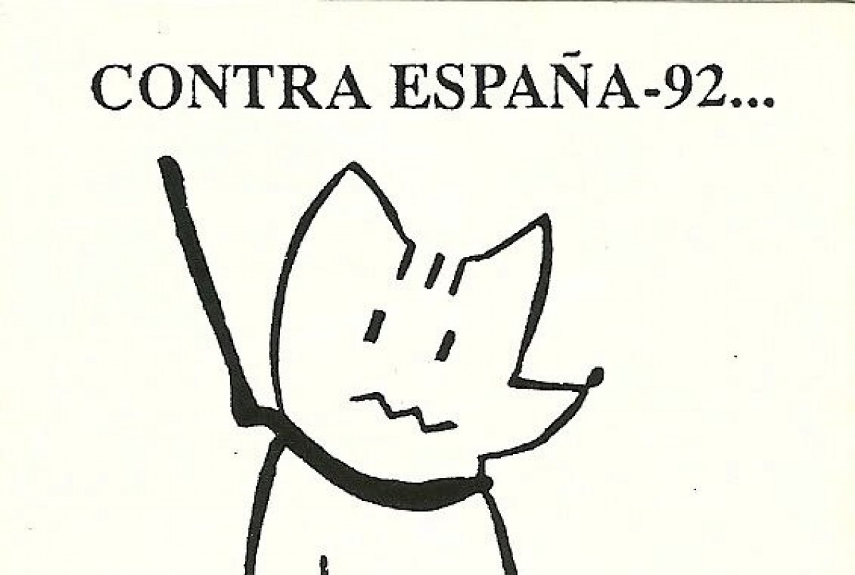 Adhesiu de Maulets penjant la mascota de Barcelona 92 - operaciogarzon.wordpress.com / CDEI Adhesiu de Maulets penjant la mascota de Barcelona 92 - operaciogarzon.wordpress.com / CDEI