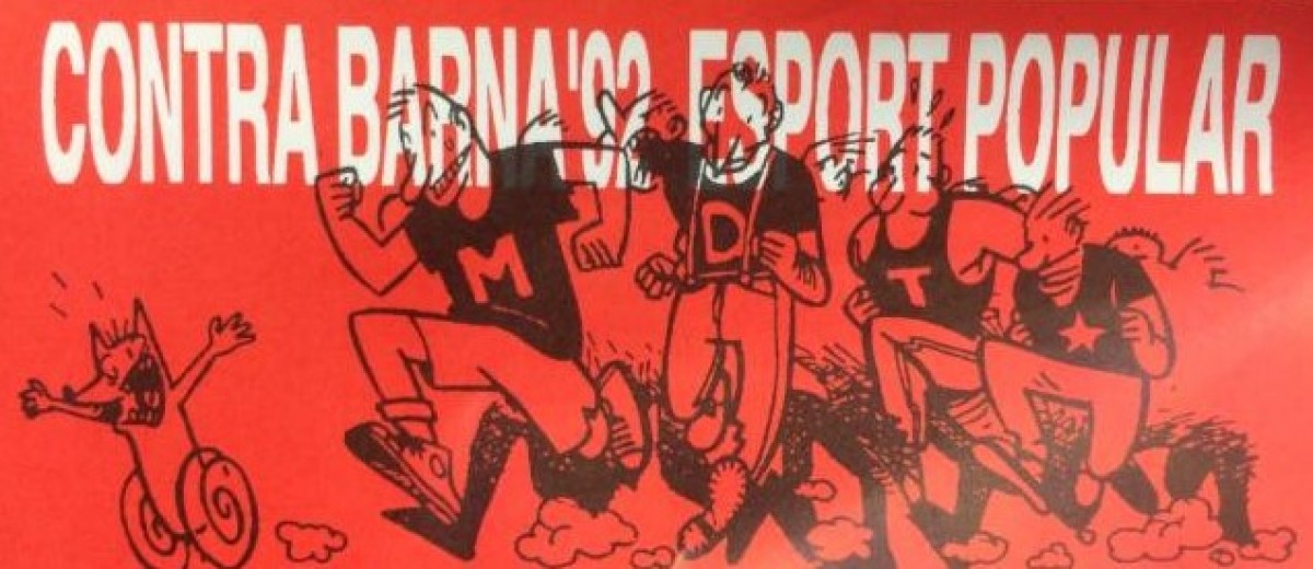 Adhesiu de l’MDT amb la consigna “Contra Barna 92, esport popular”  - operaciogarzon.wordpress.com / CDEI Adhesiu de l’MDT amb la consigna “Contra Barna 92, esport popular”  - operaciogarzon.wordpress.com / CDEI