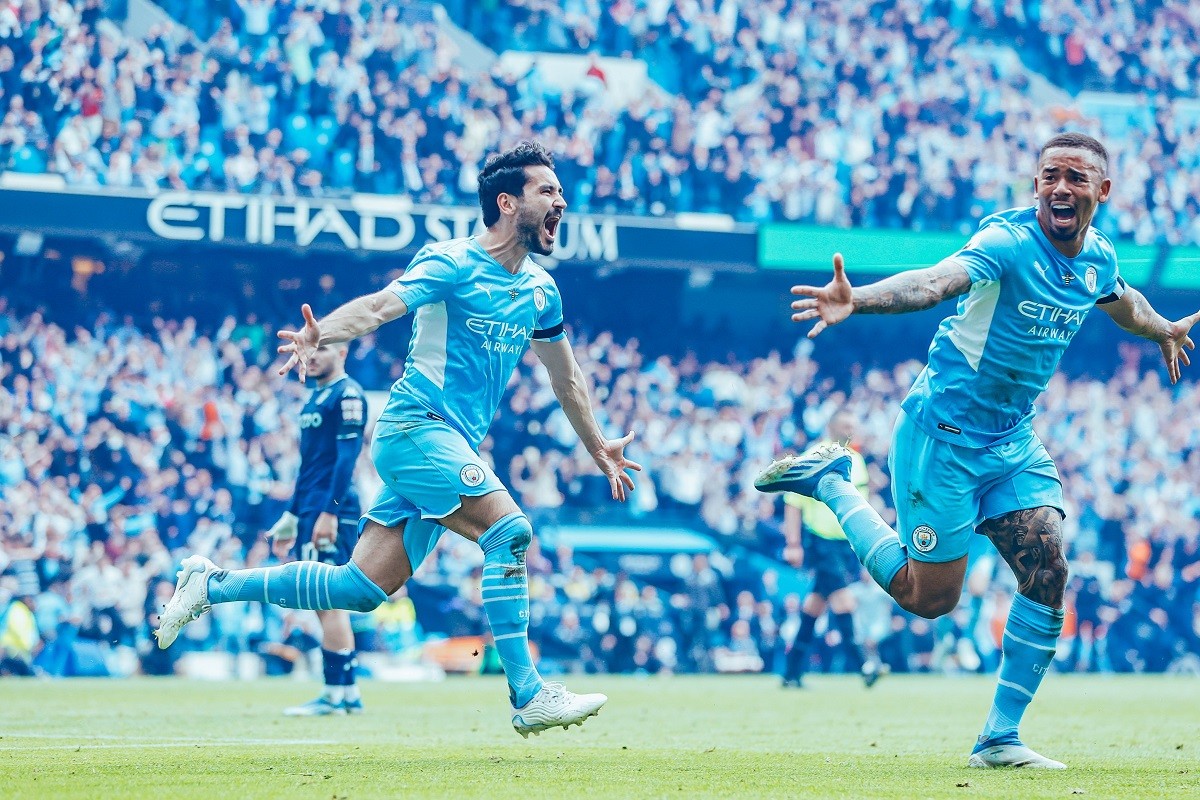 Gundogan i Gabriel Jesús celebrant el 3-2 - Manchester City Gundogan i Gabriel Jesús celebrant el 3-2 - Manchester City