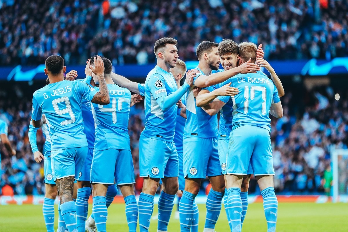 Els jugadors del City, celebrant un gol. - Manchester City Els jugadors del City, celebrant un gol. - Manchester City