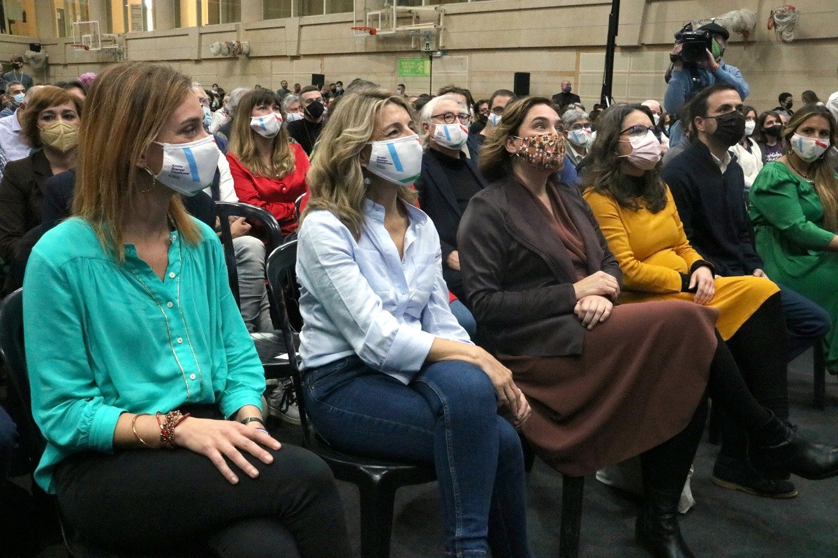 Jéssica Albiach, Yolanda Díaz, Ada Colau i Mónica Oltra, a la cloenda de l'assemblea dels comuns - ACN Jéssica Albiach, Yolanda Díaz, Ada Colau i Mónica Oltra, a la cloenda de l'assemblea dels comuns - ACN