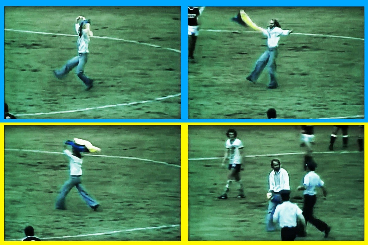 Muntatge fotogràfic amb els colors de la bandera ucraïnesa i diverses imatges del jove Danylo Myhal ballant un hopak i exhibint l’ensenya prohibida del seu país als Jocs de Mont-real - Font: amazing-ukraine.com Muntatge fotogràfic amb els colors de la bandera ucraïnesa i diverses imatges del jove Danylo Myhal ballant un hopak i exhibint l’ensenya prohibida del seu país als Jocs de Mont-real - Font: amazing-ukraine.com