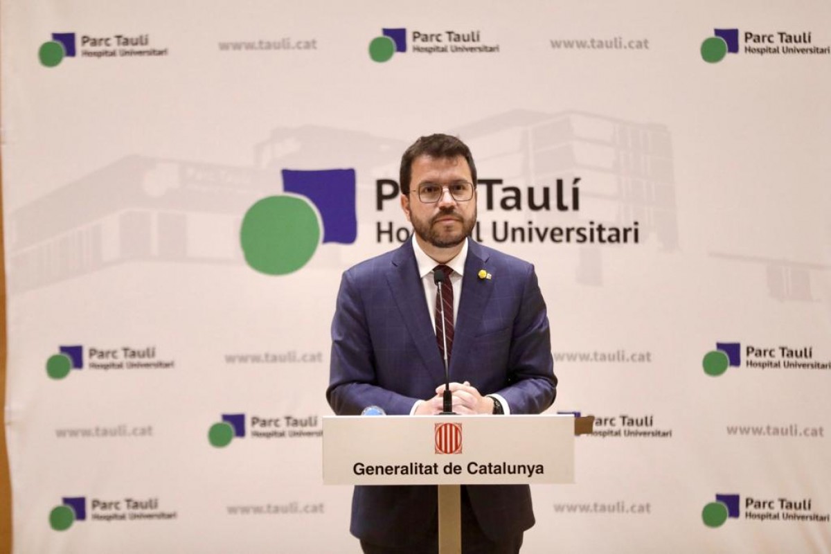 Pere Aragonès en el seu primer acte com a president de la Genralitat a l'Hospital Parc Taulí de Sabadell. - Juanma Peláez Pere Aragonès en el seu primer acte com a president de la Genralitat a l'Hospital Parc Taulí de Sabadell. - Juanma Peláez