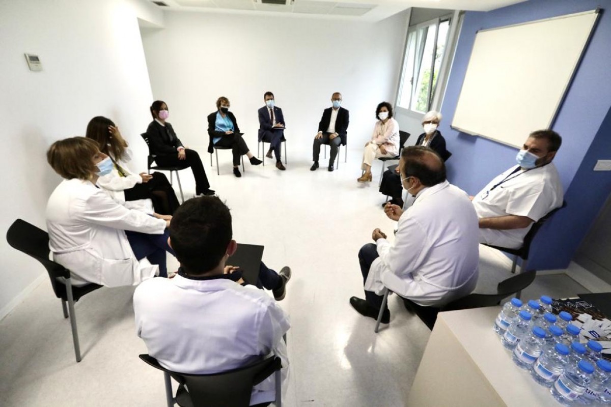 Pere Aragonès en el seu primer acte com a president de la Genralitat a l'Hospital Parc Taulí de Sabadell. - Juanma Peláez Pere Aragonès en el seu primer acte com a president de la Genralitat a l'Hospital Parc Taulí de Sabadell. - Juanma Peláez