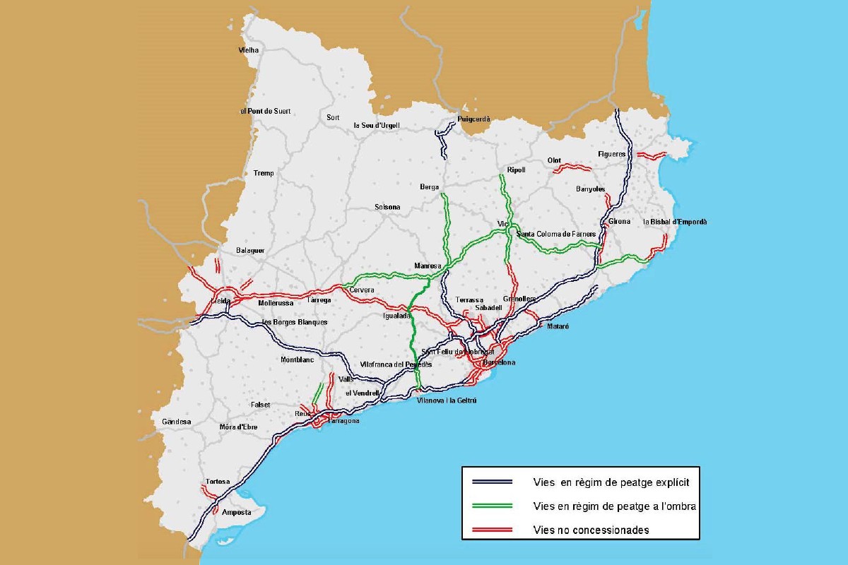 Mapa de les autovies i autopistes de Catalunya fins al 2019. - Generalitat de Catalunya Mapa de les autovies i autopistes de Catalunya fins al 2019. - Generalitat de Catalunya
