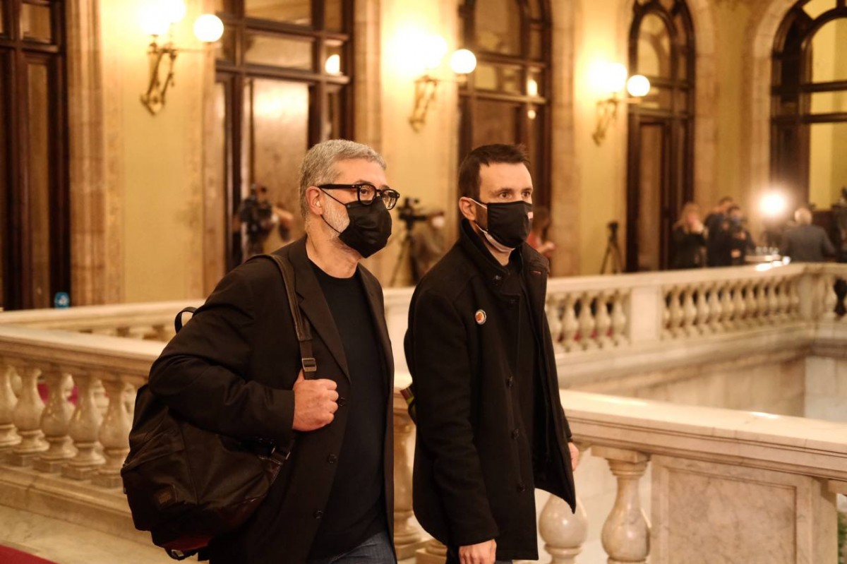 Els diputats de la CUP, abans de la investidura. - Adrià Costa Els diputats de la CUP, abans de la investidura. - Adrià Costa