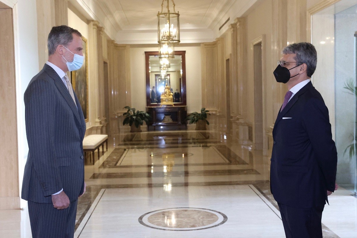 Jaime Malet en una recepció amb Felip VI el passat 16 de febrer - Casa del Rei Jaime Malet en una recepció amb Felip VI el passat 16 de febrer - Casa del Rei