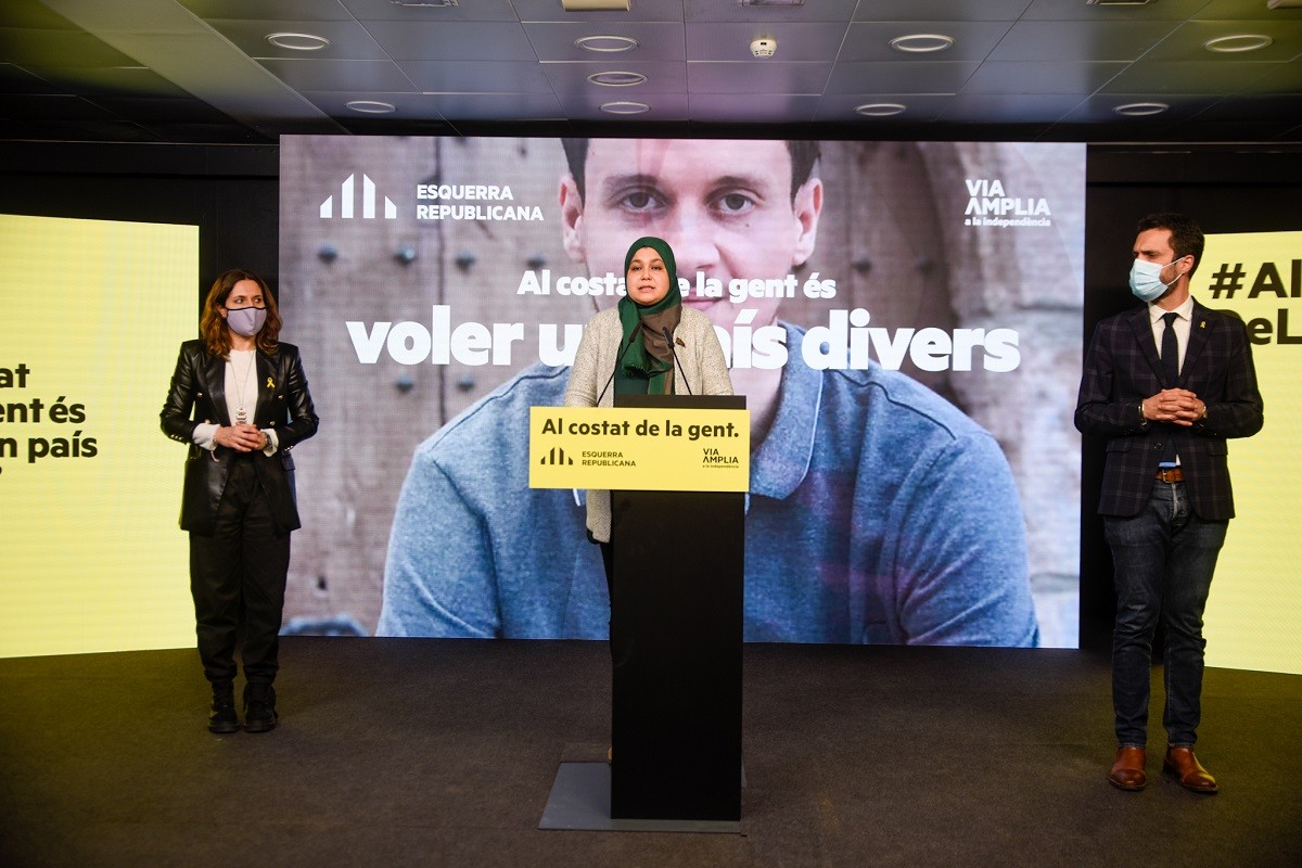 Najat Driouech, Laura Vilagrà i Roger Torrent, en roda de premsa - Marc Puig Najat Driouech, Laura Vilagrà i Roger Torrent, en roda de premsa - Marc Puig