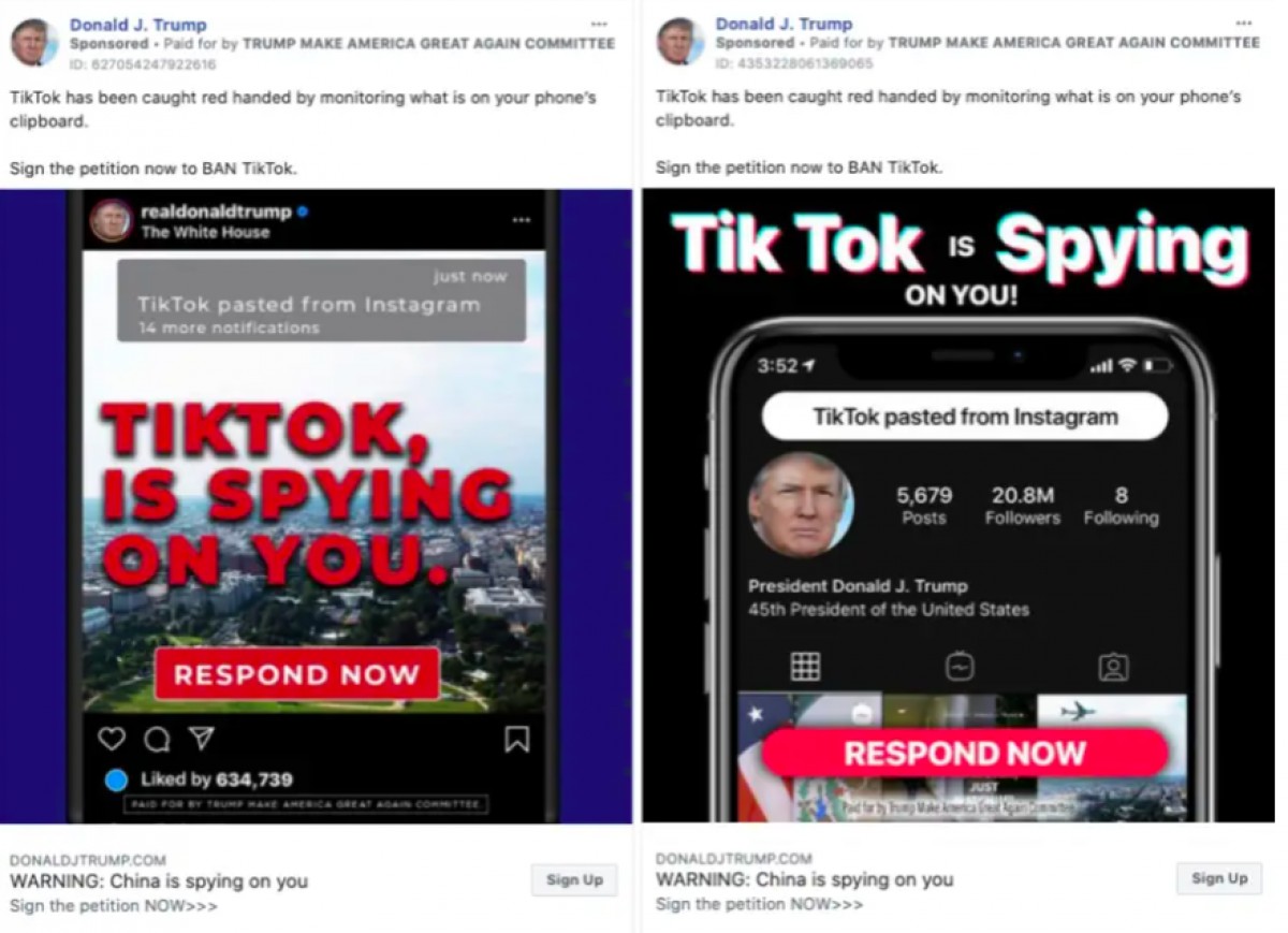 Trump ataca TikTok fins i tot en publicitat a Facebook. - ND Trump ataca TikTok fins i tot en publicitat a Facebook. - ND