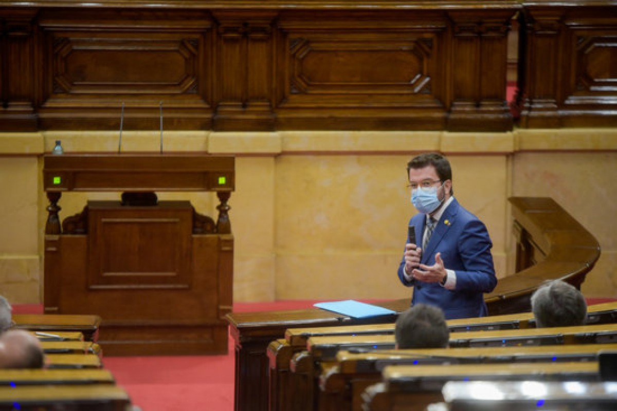 El vicepresident Aragonès aquest dimecres al Parlament. - ACN El vicepresident Aragonès aquest dimecres al Parlament. - ACN