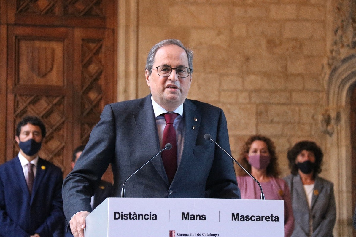 Quim Torra, en la compareixença institucional d'aquest dilluns després de ser inhabilitat - ACN Quim Torra, en la compareixença institucional d'aquest dilluns després de ser inhabilitat - ACN