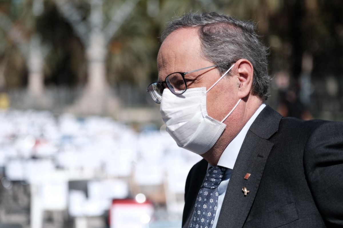 El president de la Generalitat, Quim Torra, durant la Diada. - Adrià Costa El president de la Generalitat, Quim Torra, durant la Diada. - Adrià Costa