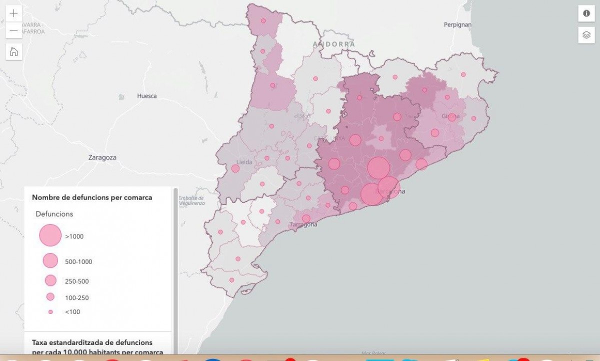 Mapa del Departament de Salut, per comarques - Mapa del Departament de Salut, per comarques -