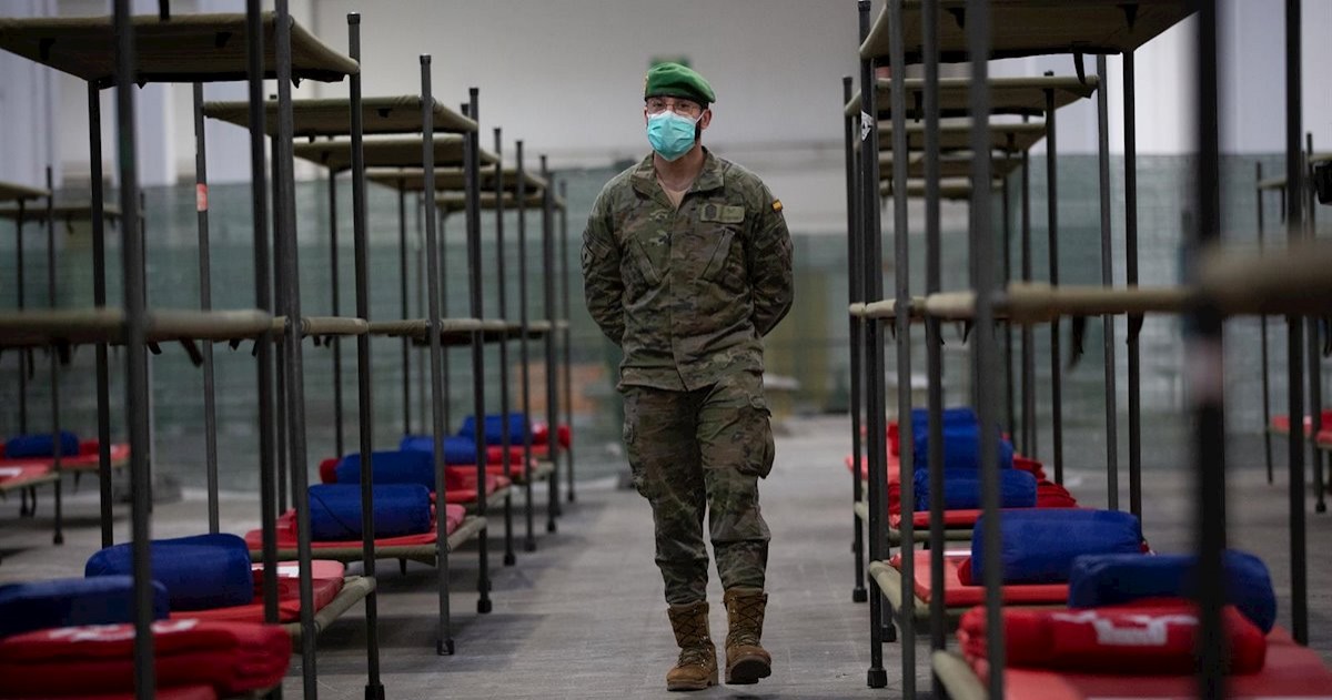 Pavelló de Fira de Barcelona habilitat per acollir les persones sense sostre durant la crisi del coronavirus - David Zorrakino/Europa Press Pavelló de Fira de Barcelona habilitat per acollir les persones sense sostre durant la crisi del coronavirus - David Zorrakino/Europa Press