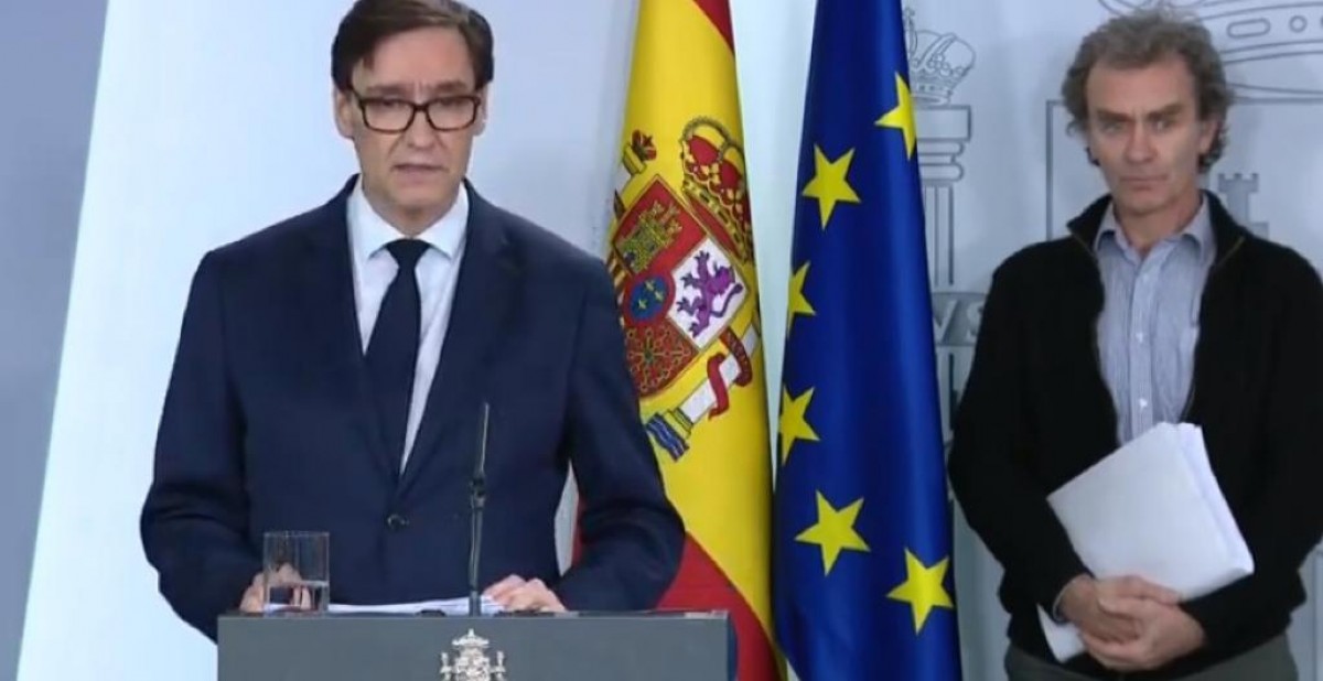 El ministre de Sanitat, Salvador Illa, durant la compareixença d'aquest diumenge - El ministre de Sanitat, Salvador Illa, durant la compareixença d'aquest diumenge -