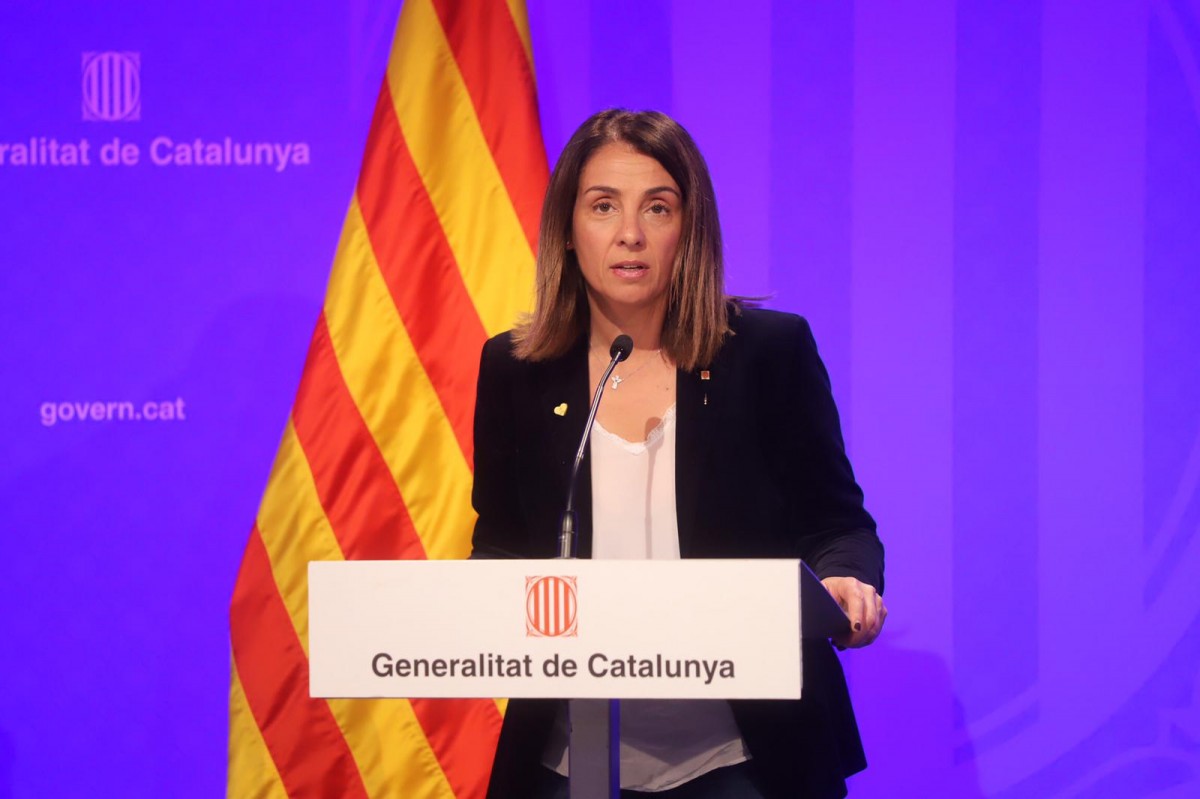 Meritxell Budó, en la roda de premsa d'aquest dissabte. - @Govern Meritxell Budó, en la roda de premsa d'aquest dissabte. - @Govern