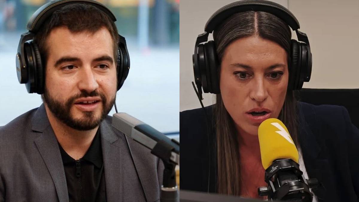 Enganxada entre Ricard Ustrell i Míriam Nogueras per les «poltrones»: «Què li fa gràcia?» Enganxada entre Ricard Ustrell i Míriam Nogueras per les «poltrones»: «Què li fa gràcia?»