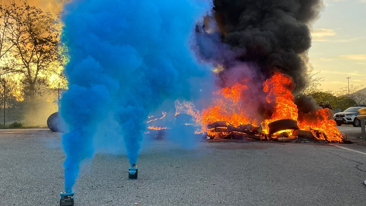 La protesta a Brians 1 i Brians 2 aquest matí de dijous - Cedida