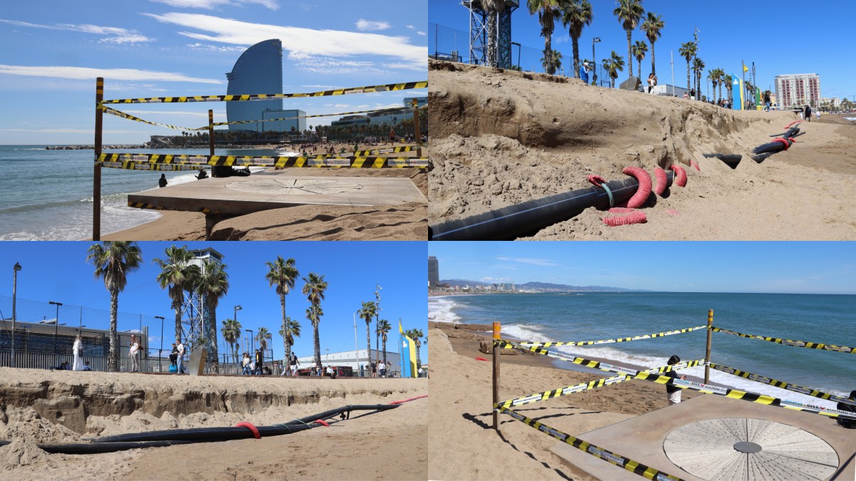 Els efectes del temporal Nelson a les platges de Barcelona