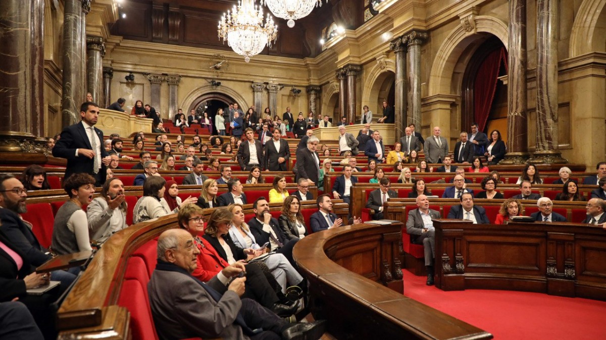 El ple del Parlament, poques hores abans que Aragonès convoqués eleccions. - Hugo Fernández