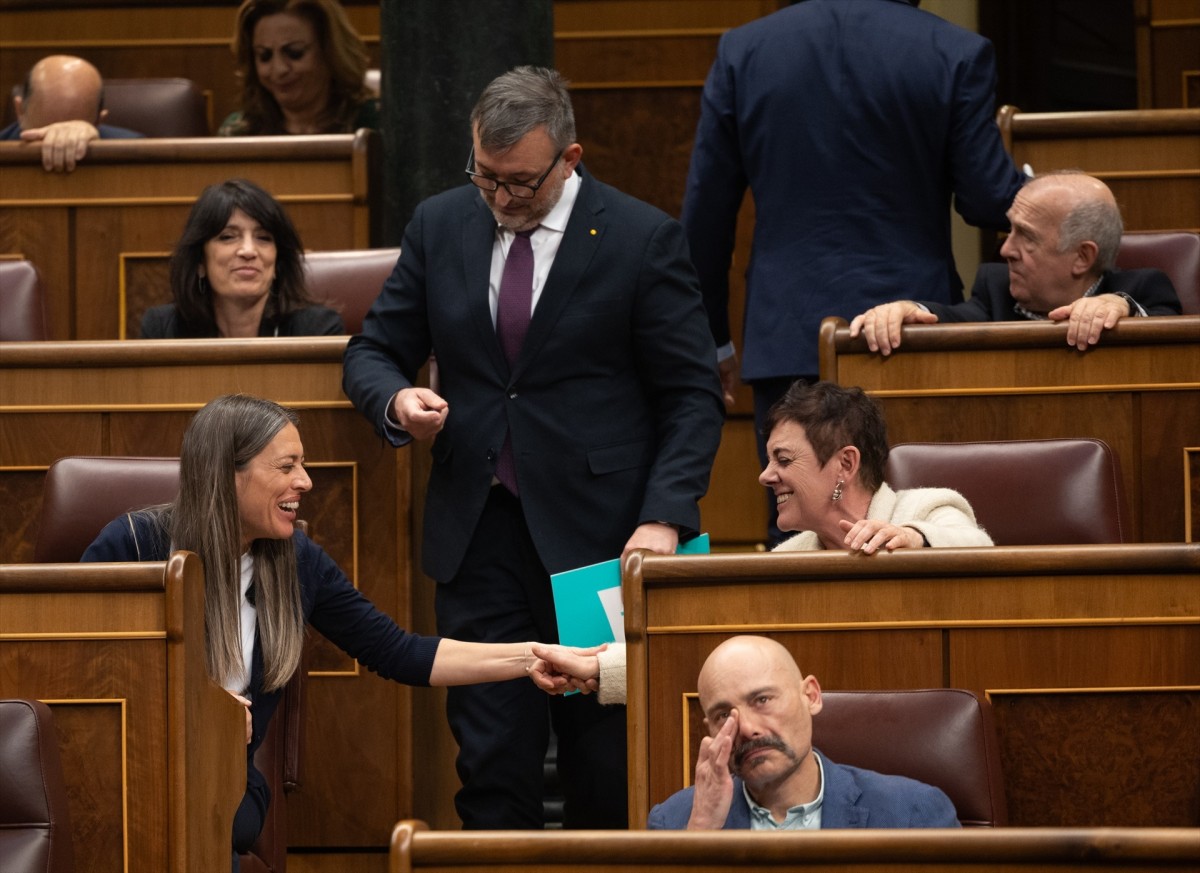 Míriam Nogueras, Josep Maria Cervera i la dirigent d'EH Bildu Mertxe Aizpurua, al Congrés - Eduardo Parra / Europa Press