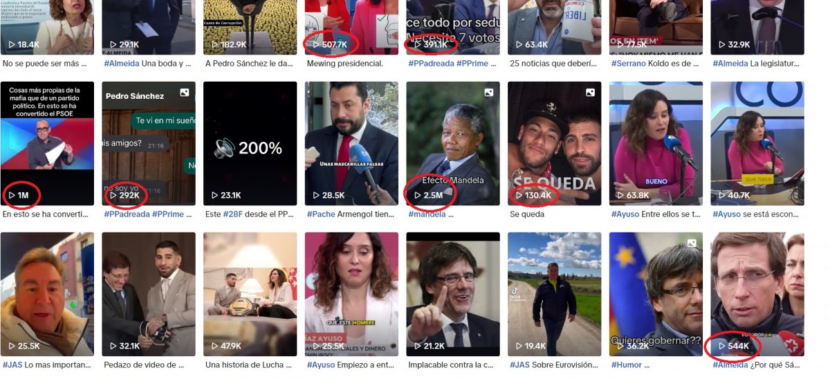 Diversos dels vídeos més exitosos del PP Madrid a TikTok - Nació