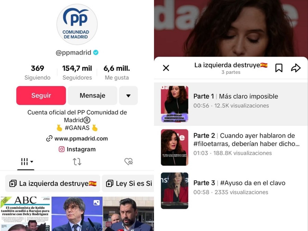 El compte del Partit Popular de Madrid a TikTok - Nació