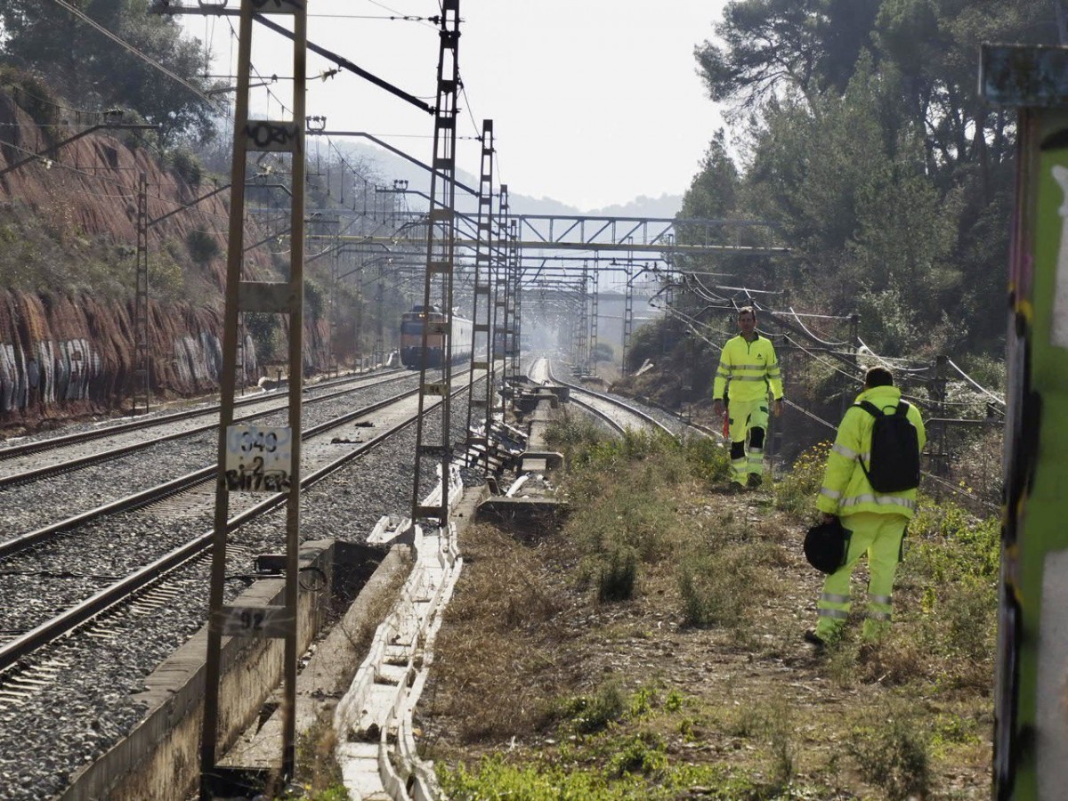 El tram de via on aquest dimecres s'ha robat coure de Rodalies - Juanma Peláez