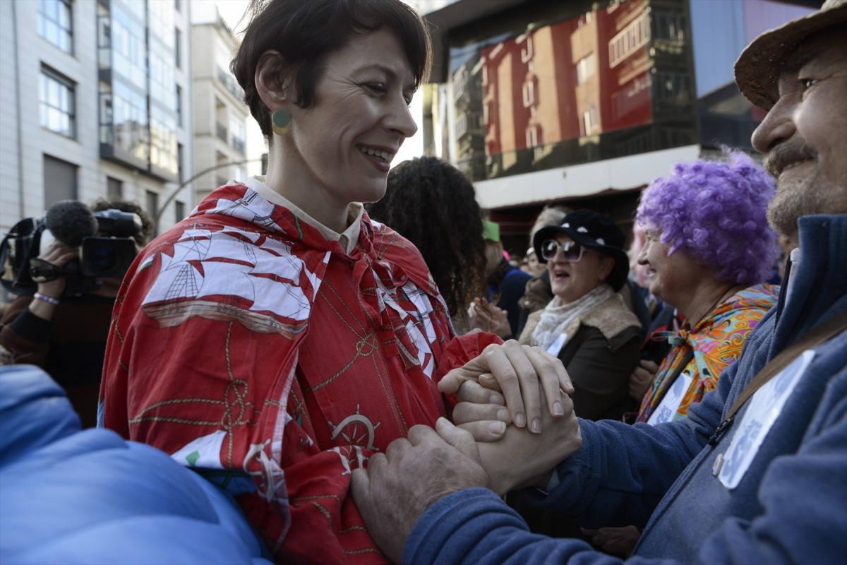 Ana Pontón al carnaval de Verín, durant la campanya electoral. - Rosa Veiga / Europa Press