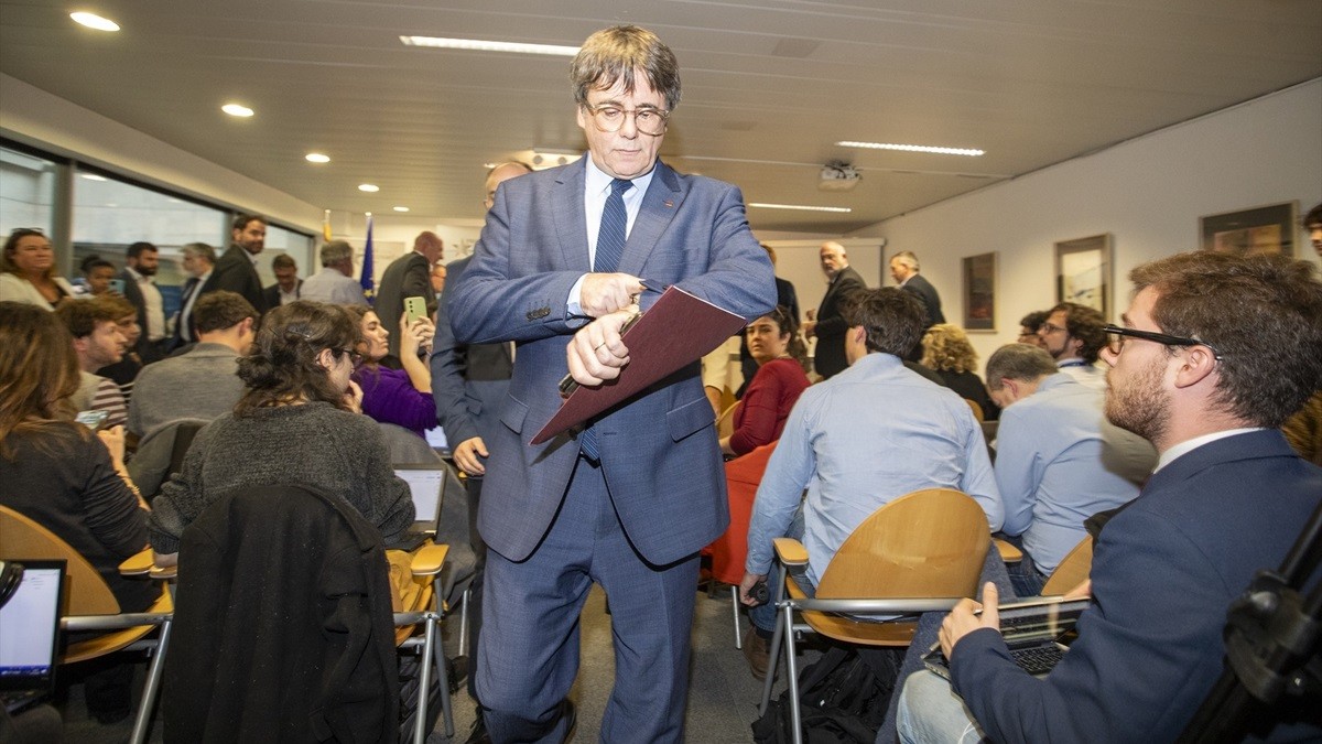 Carles Puigdemont, en un acte a Brussel·les. - Europa Press