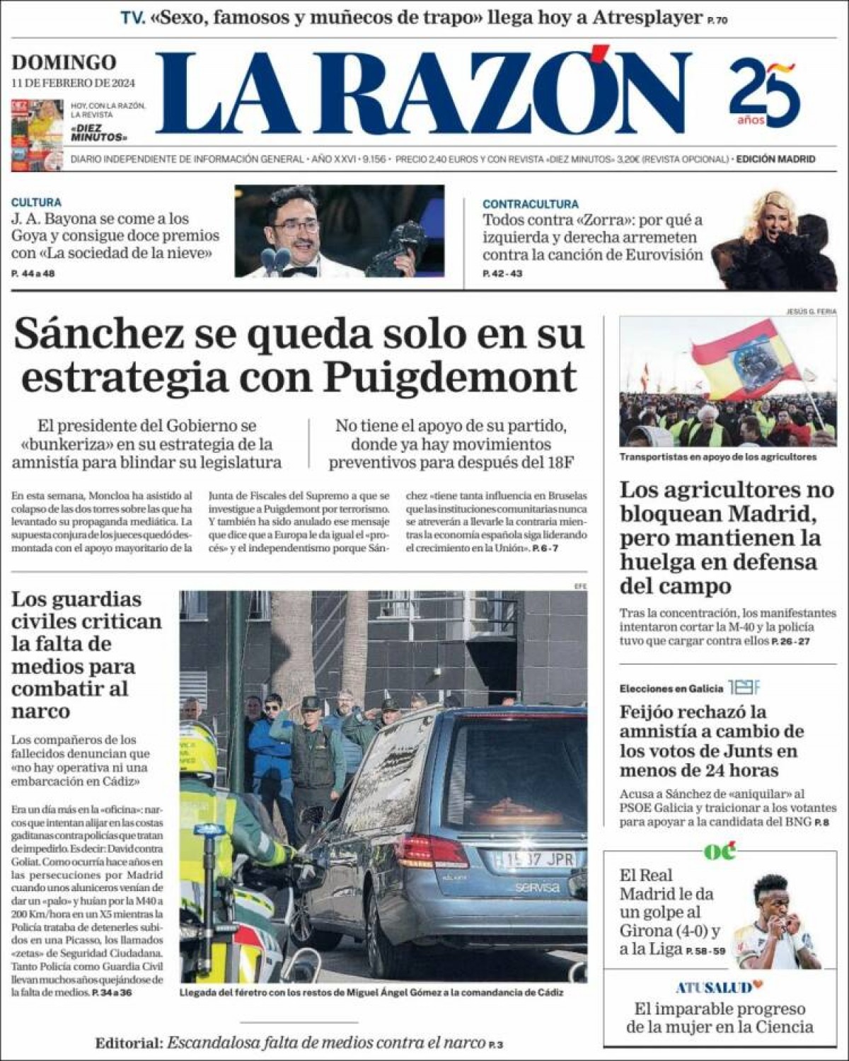 «El Reial Madrid fa tocar de peus a terra el Girona», a l'«Ara»