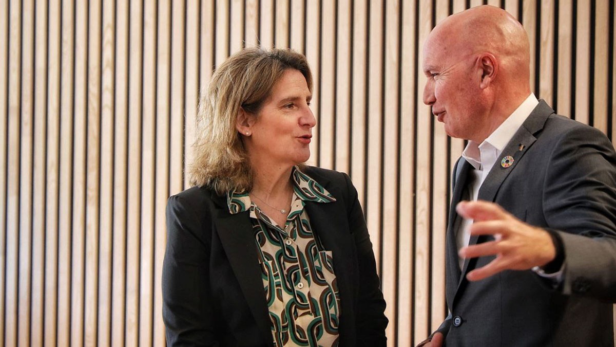 Teresa Ribera i David Mascort, aquest dilluns a Barcelona - Hugo Fernández