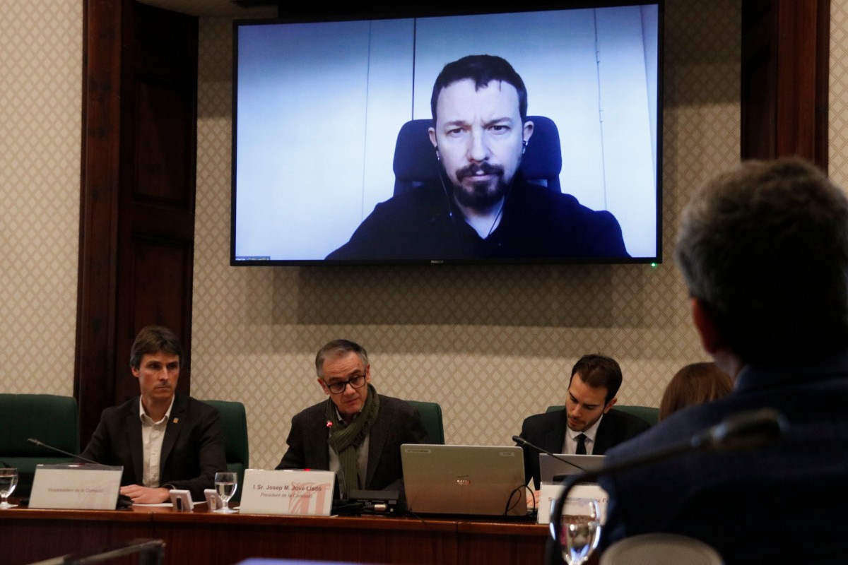 Pablo Iglesias, al Parlament: «Les clavegueres policials, judicials i mediàtiques són la norma»